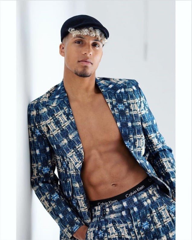 Blue Printed Suit